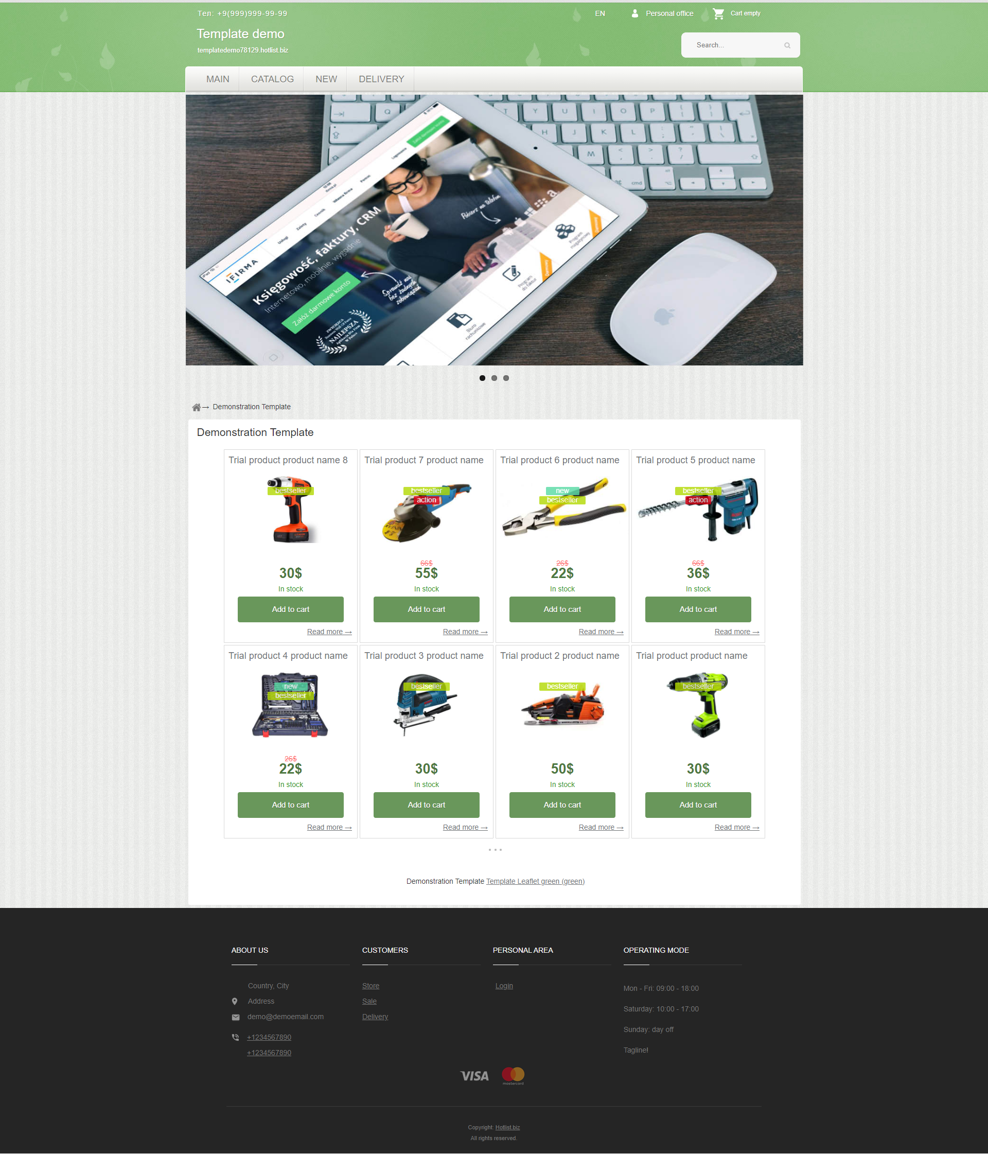 Added template demo and quick install.