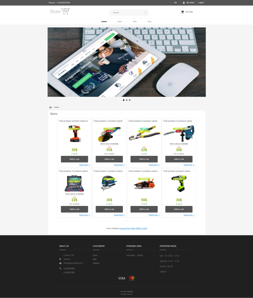 Szablon Universal Flex Grey 296663 (biały/szary)