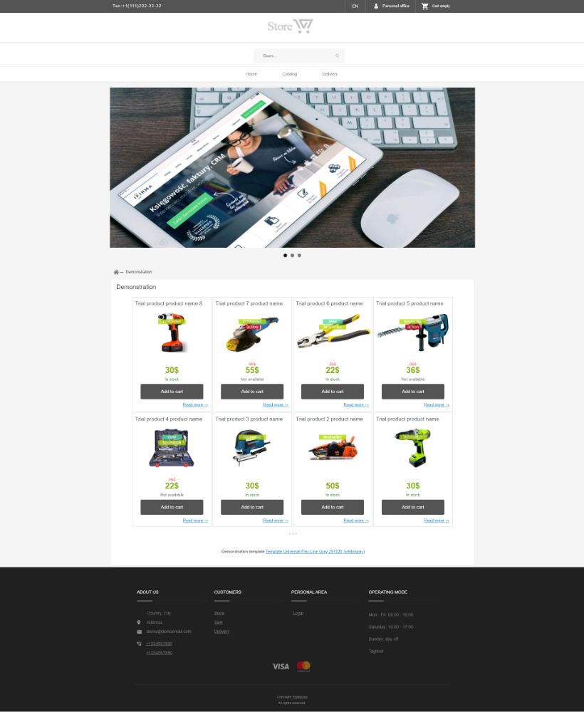 Szablon Universal Flex Line Grey 297020 (biały/szary)